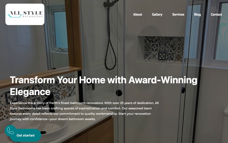 All Style Bathrooms website