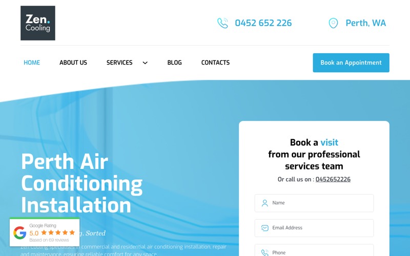Zen Cooling website